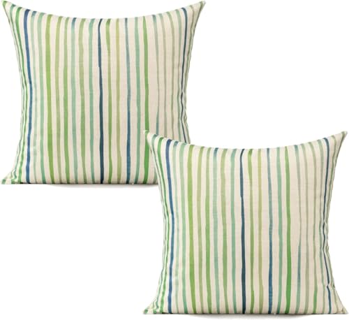 Sage Green Outdoor Waterproof Throw Pillow Covers 16x16 - Set of 2