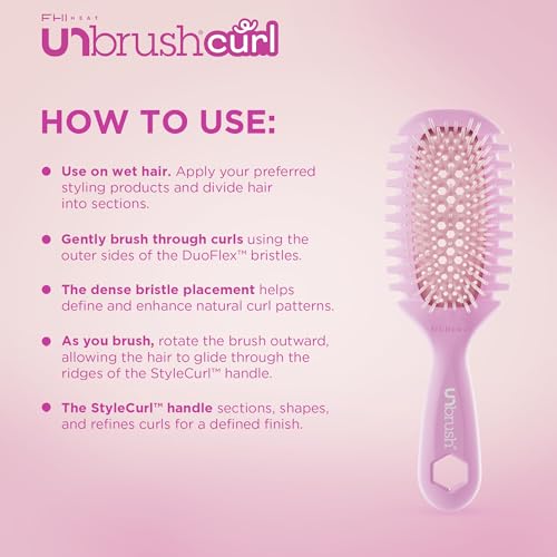FHI Heat UNbrush Curl Collection for Pain-Free Brushing & Curl Enhancing Styling for Curly Hair Types - Use on Wet Hair Only