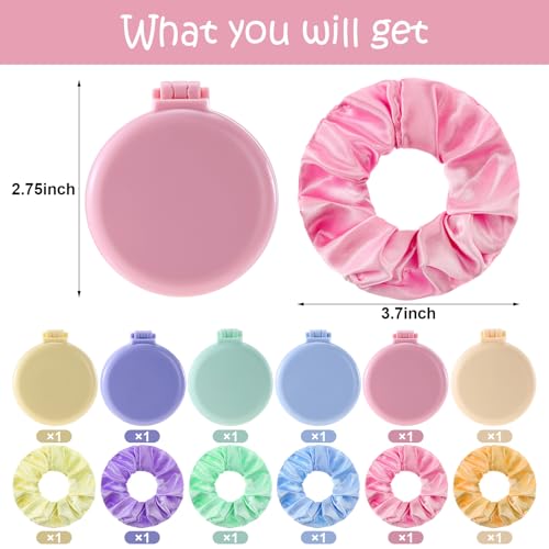 Meanplan 12 Pcs Mini Hair Brush Set with Mirror & Scrunchies - Popular