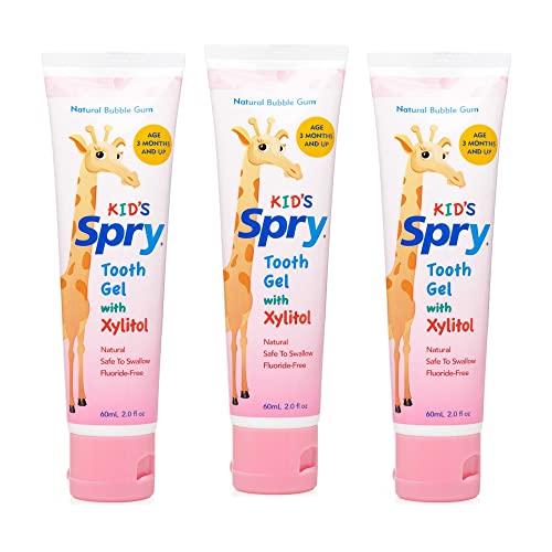 Spry Natural Kids Xylitol Tooth Gel Bubble Gum 2 fl oz (Pack of 3)
