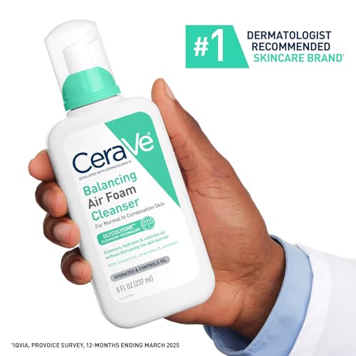 CeraVe Air Foam Face Wash for Combination Skin - 8oz Hydrating Cleanser