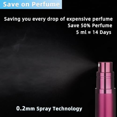 Refillable Perfume Atomizer Travel Bottle 2-Pack - 5ml Black & Rose Red