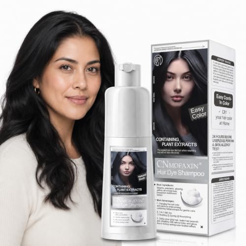 Natural Black 3-in-1 Hair and Beard Color Shampoo for Gray Coverage