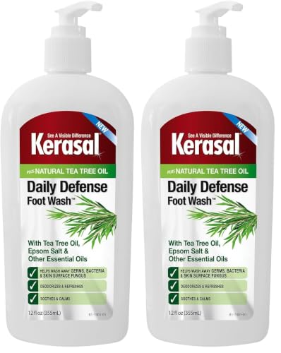 Kerasal Daily Defense Foot Wash with Tea Tree Oil & Epsom Salt, 12 oz (2 Pack)