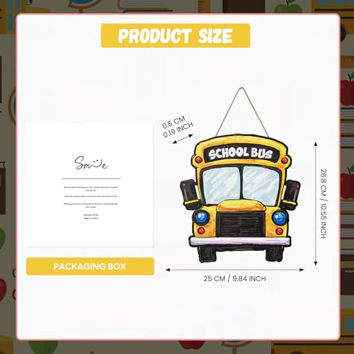Wooden School Bus Door Sign for Classroom & Home Decor