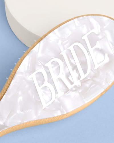 Bride Hair Brush - Eco-Friendly Bamboo, Iridescent Design