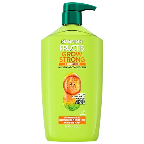 Garnier Fructis Grow Strong Thickening Conditioner, 32.3 Fl Oz - Biotin & Vitamin C for Fine Hair
