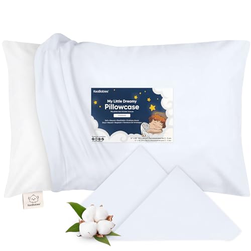 KeaBabies Organic Cotton Toddler Pillowcase 13x18 - Baby Blue
