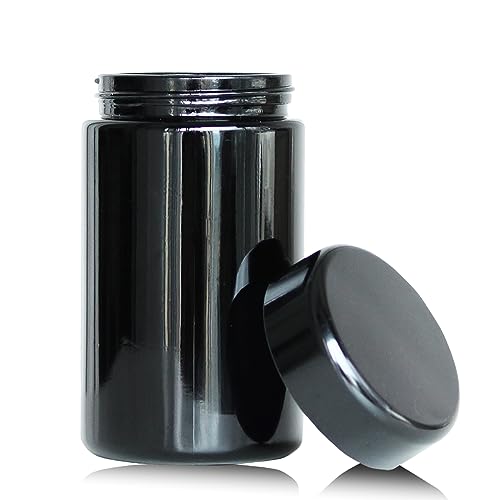 Matoolser 100ml Black Glass Airtight Storage Jar with UV Protection