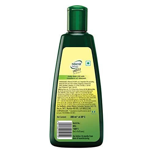 Nihar Naturals Shanti Badam Amla Hair Oil - 300ml for Silky Hair