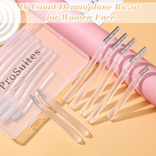 ProSuites 16 Count Dermaplane Razors for Women - Micro Blades for Facial Hair & Exfoliation