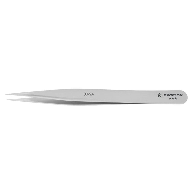 Excelta Precision Tweezers, Straight Medium Point, Professional Neverust Anti‑Magnetic Conductive Stainless Steel Tool with Slip‑Resistant Design for Medical Device Manufacturing, Jewelry, Electronics