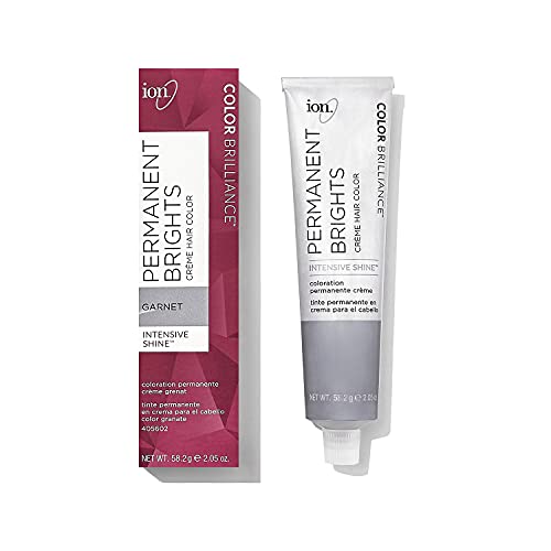 Ion Permanent Brights Creme Hair Color Garnet - Vibrant Hair Dye, Vegan & Cruelty-Free