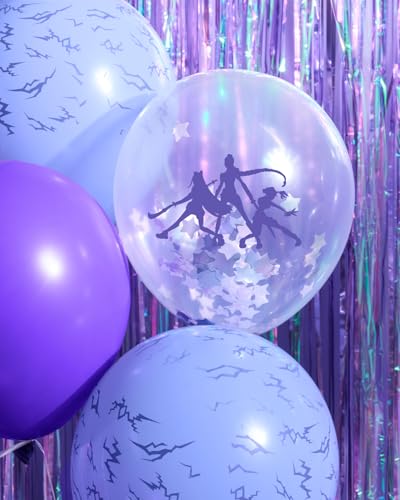 Kpop Party Balloons Set - 24 Iridescent Purple Latex Balloons