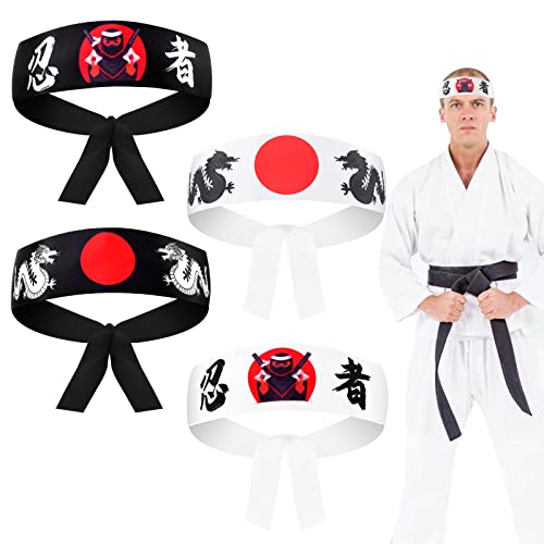 24-Piece Japanese Headband Set for Samurai & Ninja Costumes