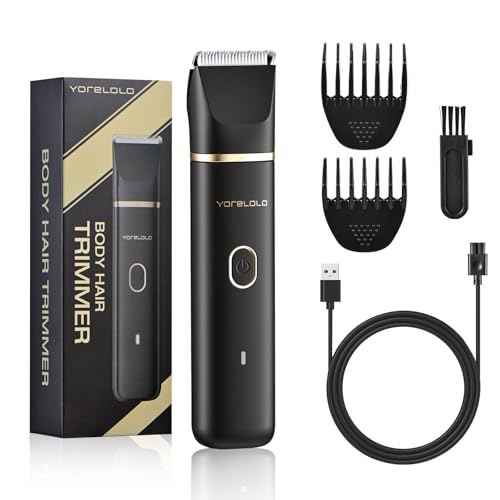 Manscape Body Hair Trimmer for Men, Waterproof Pubic Hair Trimmer with Ceramic Blade, Ball Razors with USB Fast Charging, 90 Minutes Shaving, Ideal Valentine or Birthday Gift