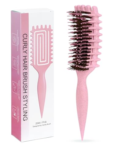 Pink Curly Hair Brush for Detangling & Defining Curls - Sintario