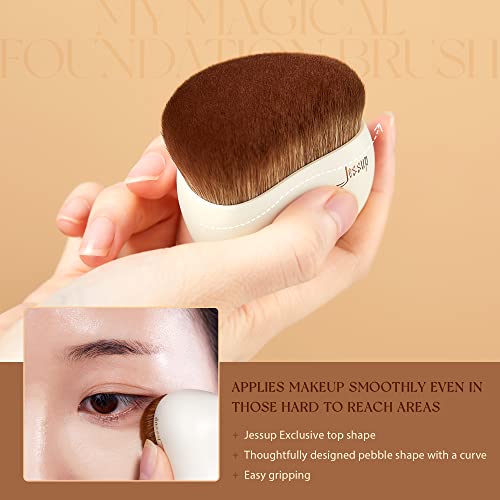Jessup Large Kabuki Foundation Brush - Ultra-Dense Streak-Free Makeup Buffer