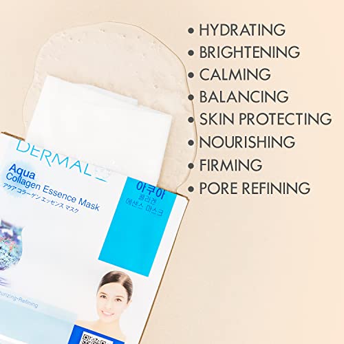 DERMAL Korean Essence Sheet Mask Variety Pack - 32 Count Hydrating Set