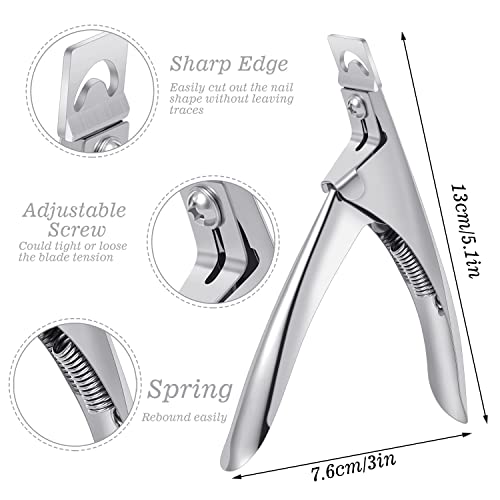 SUMAJU Professional Acrylic Nail Clipper - Ergonomic Stainless Steel with Curved Handle