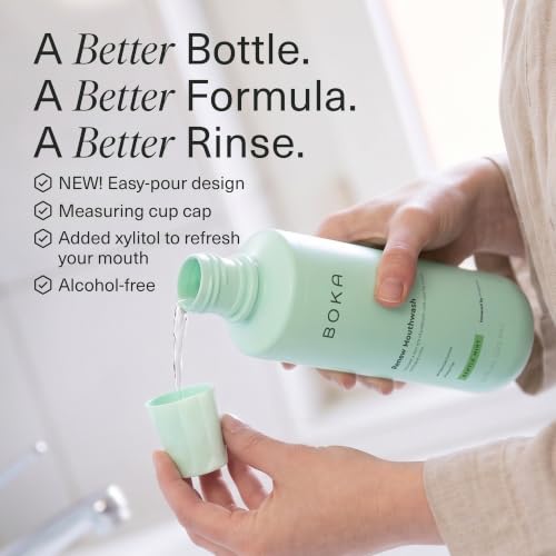 Boka Renew Gentle Mint & Lemongrass Mouthwash 16 fl oz – 1 Pack, pH-Balanced, Fluoride-Free