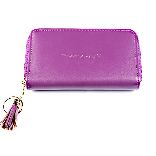 Purple Nail Stamping Plate Holder Case with 24 Slots - Organizer for Nail Art Stamps