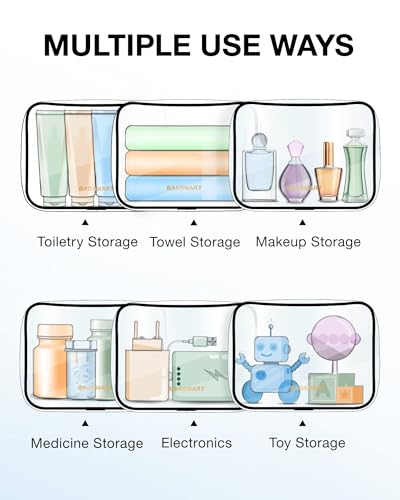 BAGSMART Clear Toiletry Bag 2-Pack - TSA Approved, Water-Repellent