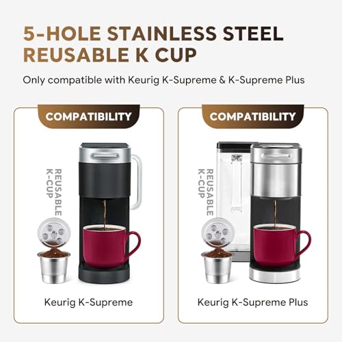 Stainless Steel Reusable K Cups for Keurig Supreme & Plus - 2 Pack