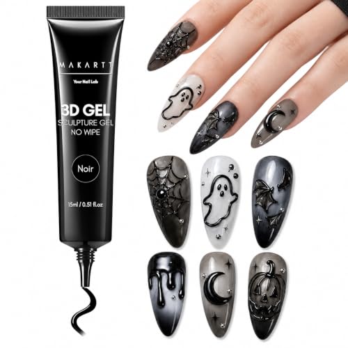 Makartt Black 3D Gel Nail Art Sculpting Gel 15g - B-Black Variation