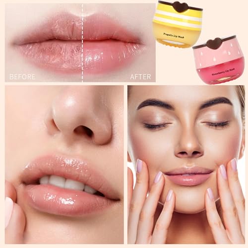 Deepmind 2 PCS Bee Lip Balm & Strawberry Lip Mask Set