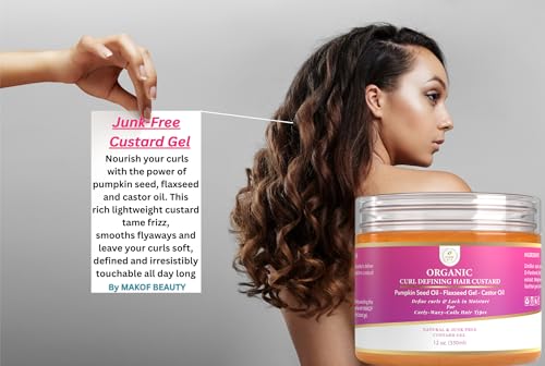 MAKOF BEAUTY Curl Defining Custard Gel - 12 fl oz for Frizz Control