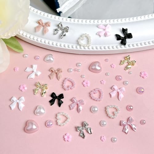 3D Nail Charms Kit with Bow and Flower Designs - 14 Grids