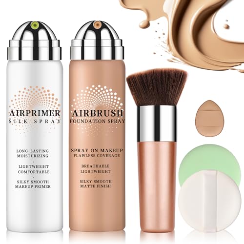 LZXLUKGIR Magic Minerals Airbrush Foundation & Primer Set (02 Beige)