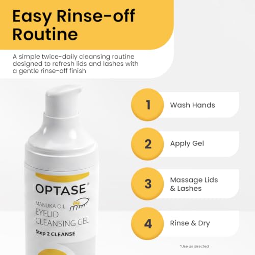 Optase Manuka Oil Eyelid Cleansing Gel 1.7oz - Gentle Foam for Sensitive Eyes