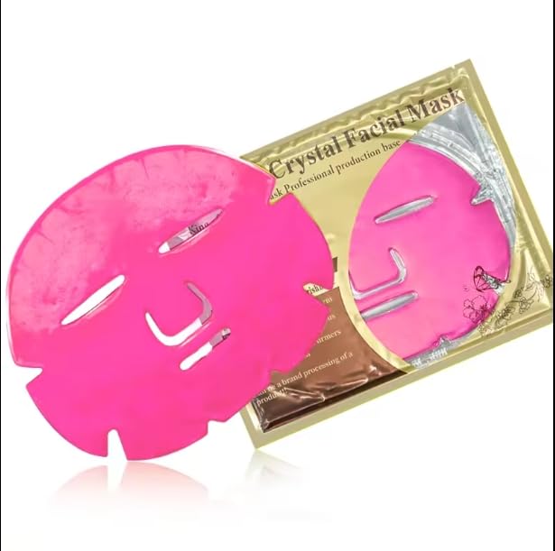 24K Pink Collagen Face Sheet Mask - Anti-Aging Hydration for All Skin Types - 15 Sheets