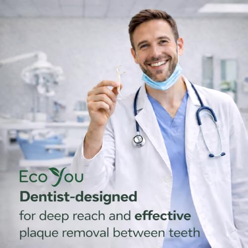 EcoYou Biodegradable Floss Picks, Mint Flavor, 200 Count (4 Pack)