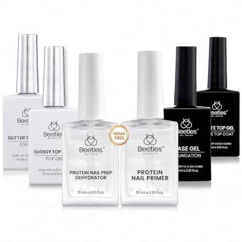 Beetles Q-Clear-6 Gel Base and Top Coat Set | 6 Pcs 15ml