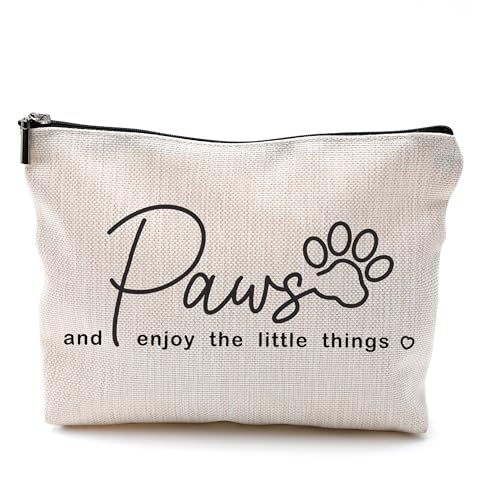 Dog Mom Makeup Bag with Zipper - Inspirational Quote Cosmetic Case for Women