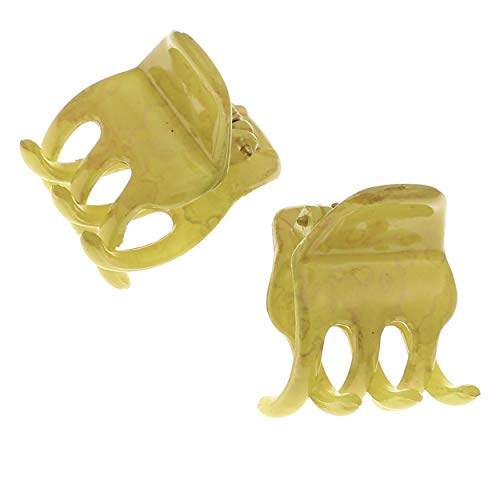 Green 1-Inch Small Hair Claw Clips for Women, Strong Hold, No Slip Grip, French Style, Set of 2