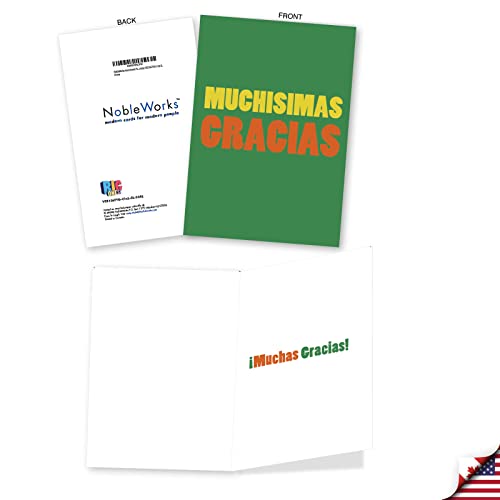 NobleWorks Spanish Thank You Greeting Cards - Assorted Pack of 3
