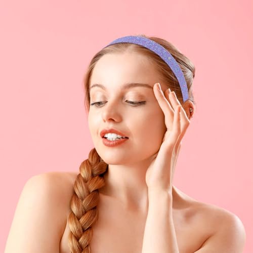 TKYPZY 6 Pack Glitter Headbands - Colorful Non-Slip Hair Accessories