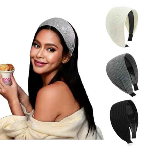 Lyoveu 3PCS Wide Non-Slip Headbands for Women, 3-Inch Stylish Hair Accessories