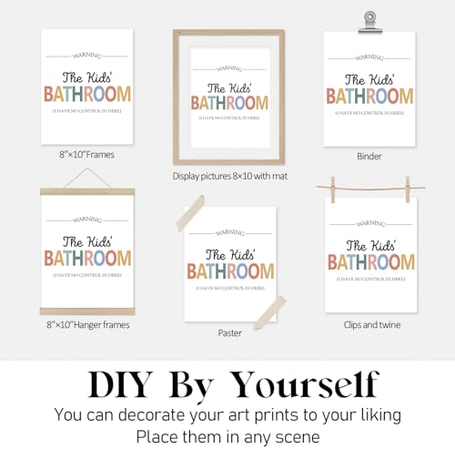 Rubber Duck Kids Bathroom Wall Art Set - 4 Prints (8x10 Unframed)