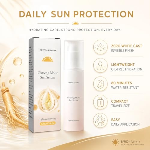 Clear Face Sunscreen SPF 50 - Travel Size Non-Greasy Serum (1 Pack)