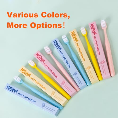 Navona 6 Pack Soft Bristle Toothbrushes for Sensitive Teeth
