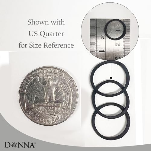 DONNA 300PCS Small Black Rubber Bands - Strong Elastic Hair Ties