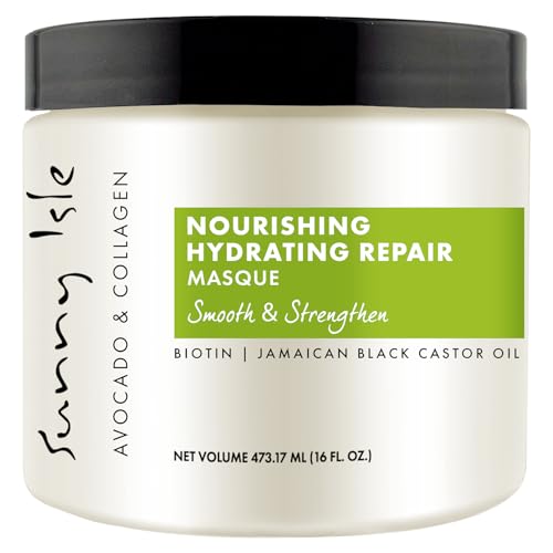 Sunny Isle Avocado & Collagen Hair Masque 16oz - Deep Conditioning Treatment