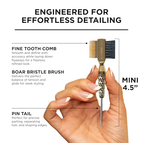 Style Factor Mini Hammer Brush for Edges & Baby Hair – Travel Size