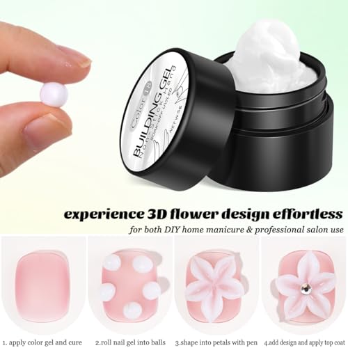 Fcozpjk 3D Sculpting Gel Kit - Clear & White Hard Gel for Nails