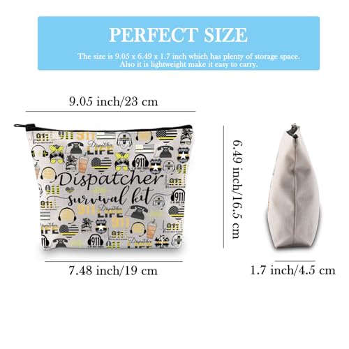 911 Dispatcher Makeup Bag - Canvas Emergency Dispatcher Gift Zipper Pouch